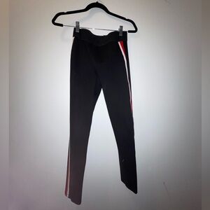 Zara Fitted Black Skinny Pants with Red and White detailing